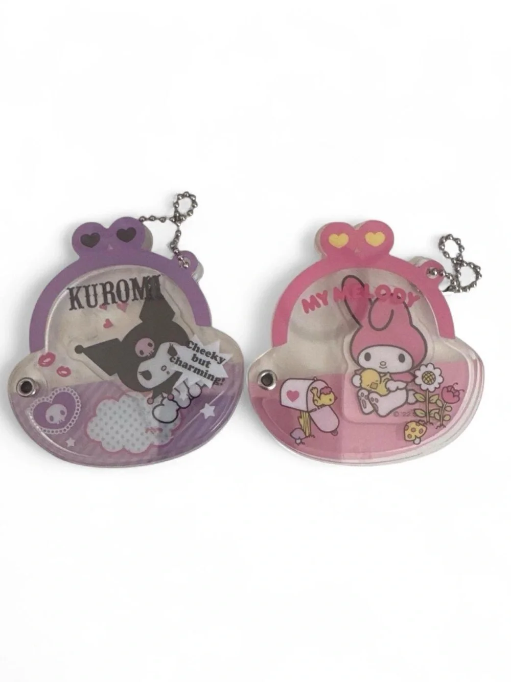 Sanrio Kuromi & My Melody Acrylic Keychain - Pink & Purple
